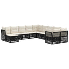 Tuinset poly rattan zwart 11-delig