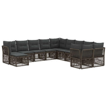 Tuinbankenset 11 pcs Grijs poly rattan