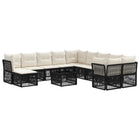 Garden lounge set 12 pcs Black poly rattan