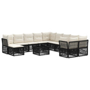 Tuinset poly rattan 12-delig zwart