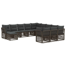 Tuinbankenset 12 pcs Grijs poly rattan