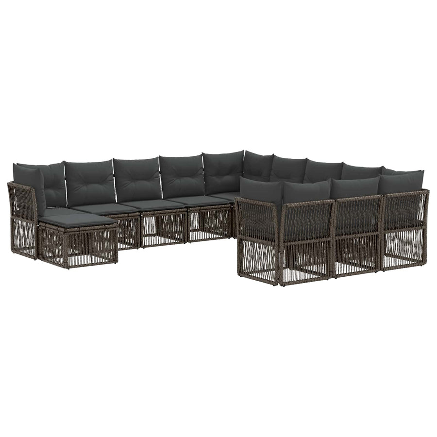 Tuinbankenset 12 pcs Grijs poly rattan