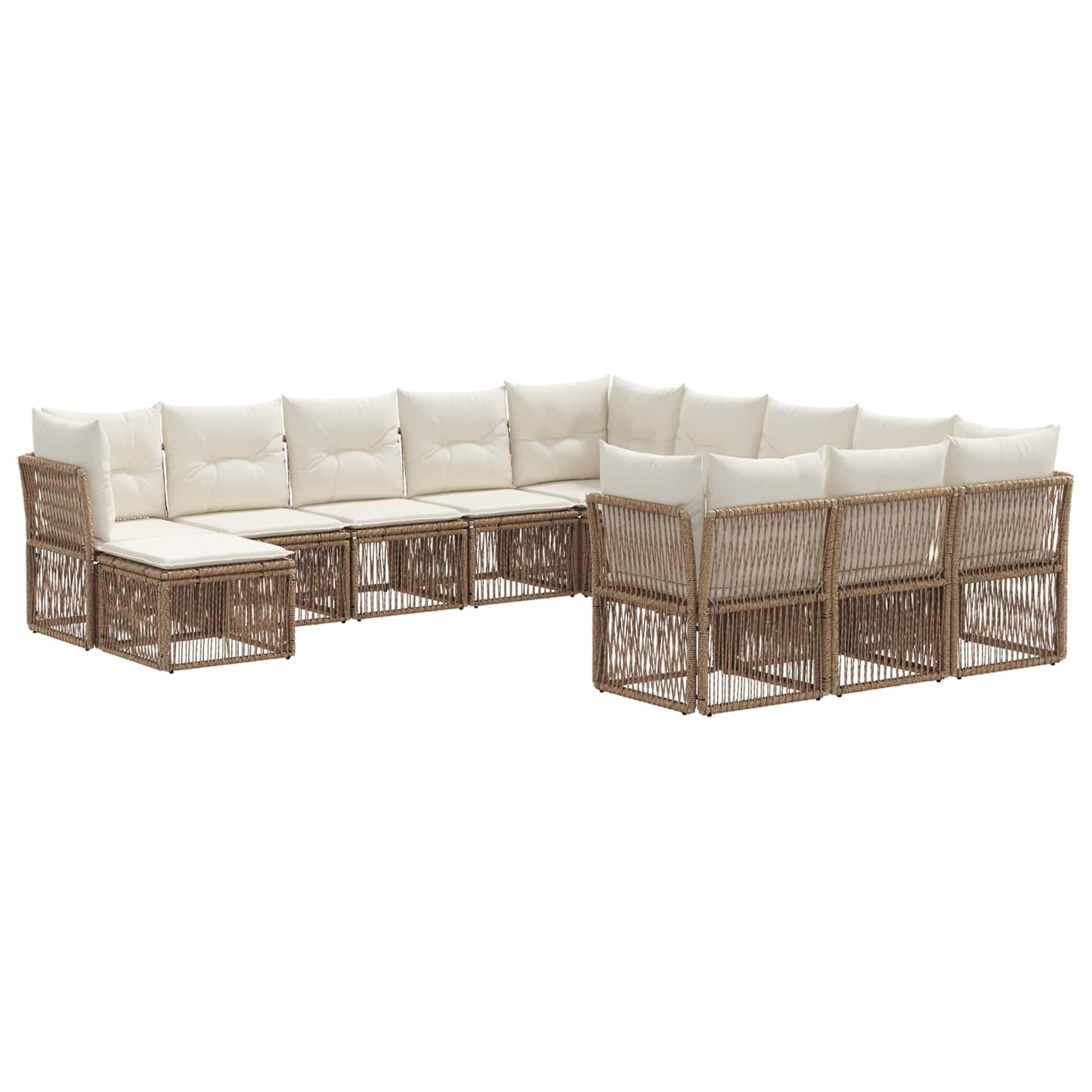 Tuinbankenset 12 pcs Beige poly rattan