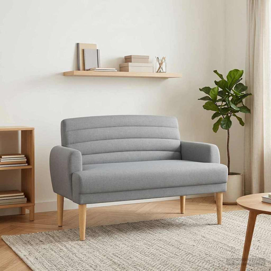 Loungebank met knopencomfort Lichtgrijs 116 x 67 x 80 cm Stof