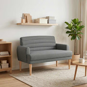 Loungebank donkergrijs 116x67x80 cm stof