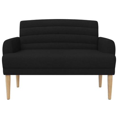 Loungebank met knopencomfort Zwart 116 x 67 x 80 cm Stof