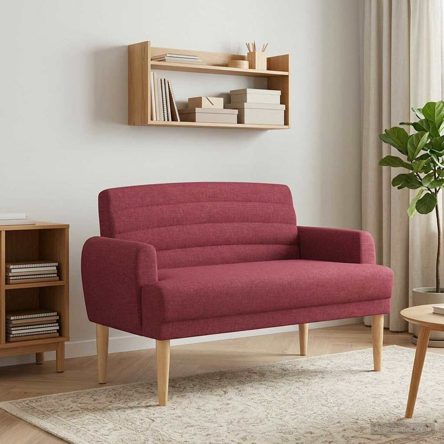 Loungebank met knopencomfort Wijnrood 116 x 67 x 80 cm Stof