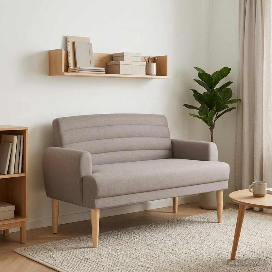 Loungebank met knopencomfort Taupe 116 x 67 x 80 cm Stof
