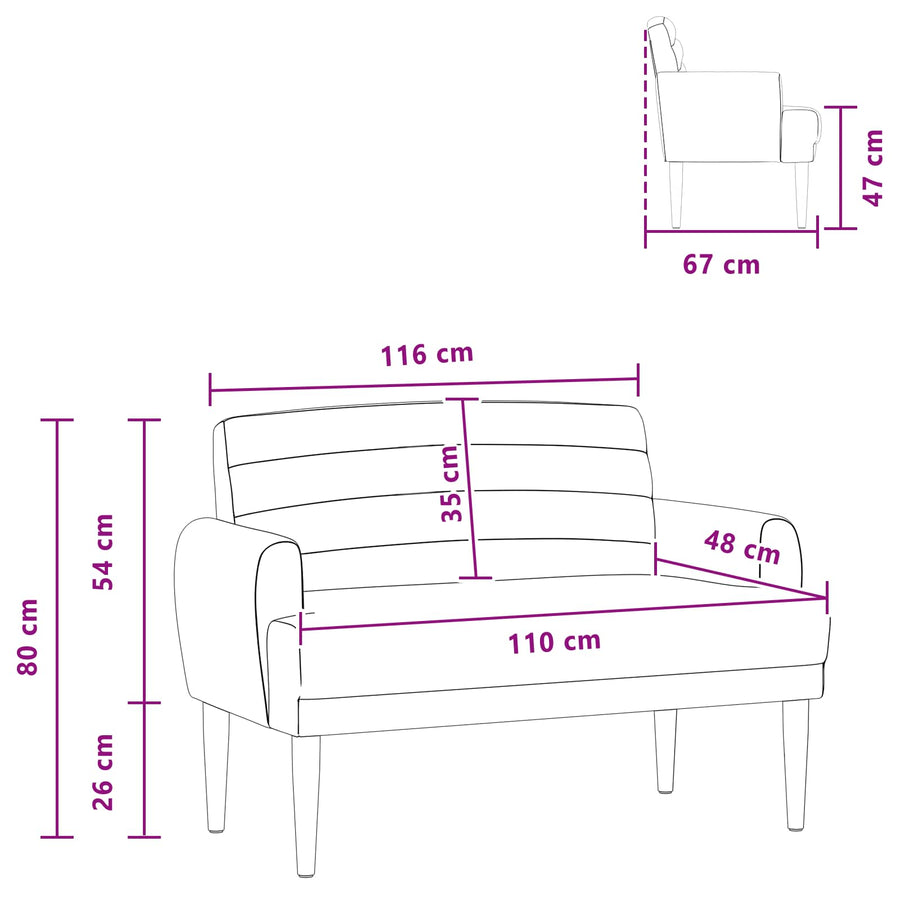 Loungebank met knopencomfort Taupe 116 x 67 x 80 cm Stof
