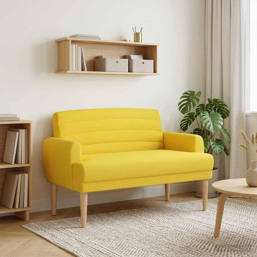 Loungebank met knopencomfort Lichtgeel 116 x 67 x 80 cm Stof