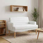 Loungebank met knopencomfort Wit 116 x 67 x 80 cm Stof