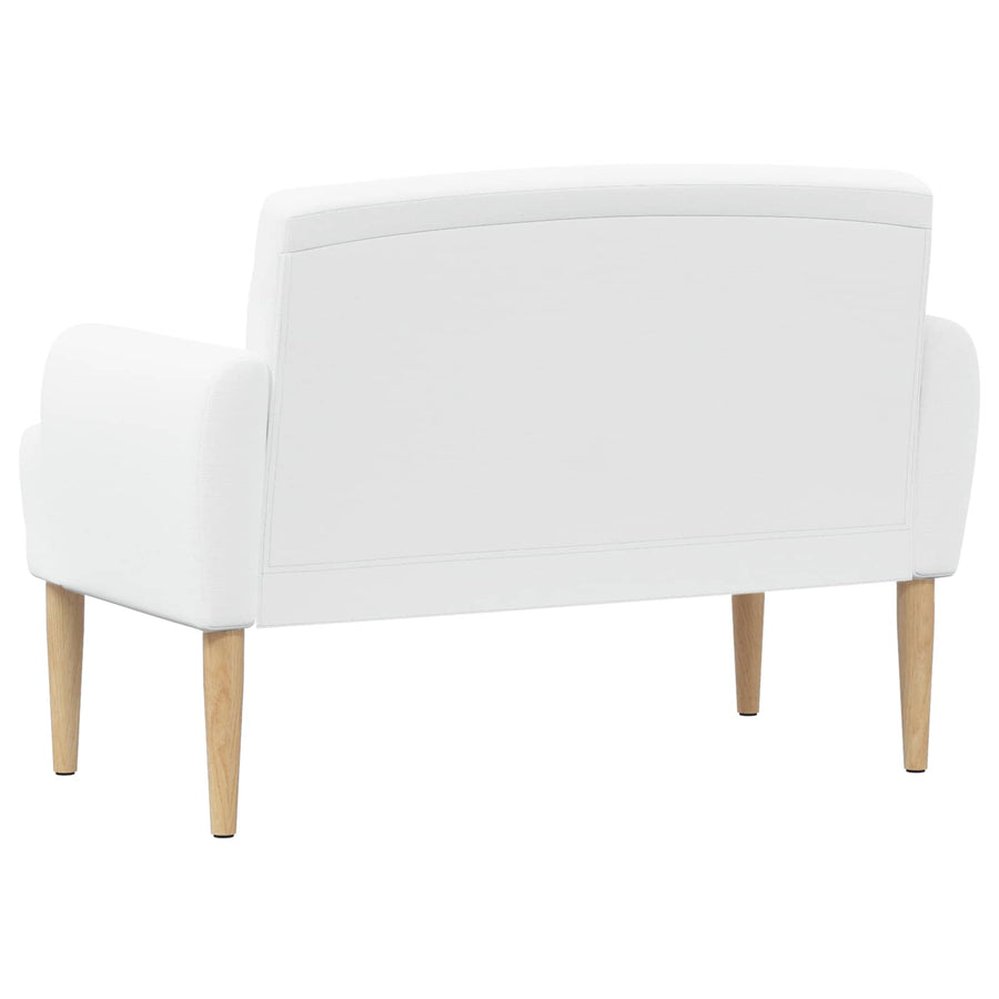 Loungebank met knopencomfort Wit 116 x 67 x 80 cm Stof