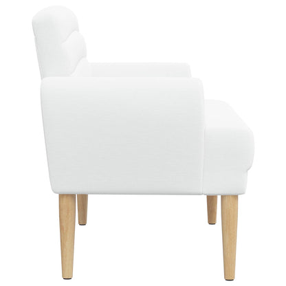 Loungebank met knopencomfort Wit 116 x 67 x 80 cm Stof