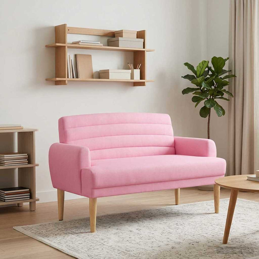 Loungebank met knopencomfort Roze 116 x 67 x 80 cm Stof