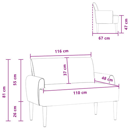 Loungebank met knopencomfort Lichtgrijs 116 x 67 x 81 cm