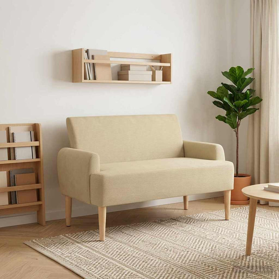 Loungebank met knopencomfort Lichtgroen Grijs 116 x 67 x 81 cm