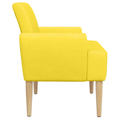 Loungebank met knopencomfort Lichtgeel 116 x 67 x 81 cm