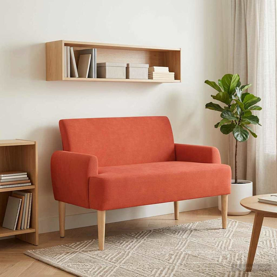 Loungebank met knopencomfort Rood-oranje 116 x 67 x 81 cm