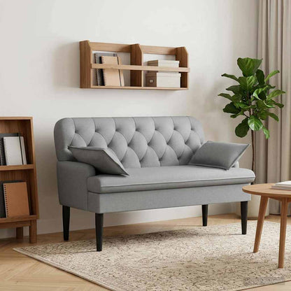 Loungebank met knopencomfort Lichtgrijs 111 x 68 x 80 cm Stof