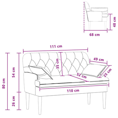 Loungebank met knopencomfort Donkergrijs 111 x 68 x 80 cm Stof