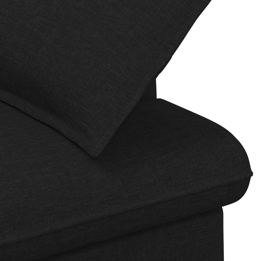 Loungebank met knopencomfort Zwart 111 x 68 x 80 cm Stof