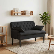 Loungebank zwart 111x68x80 cm stof