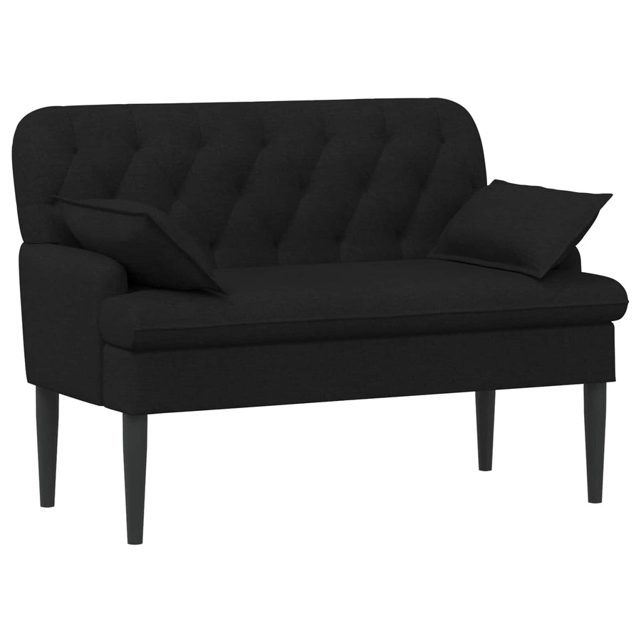 Loungebank met knopencomfort Zwart 111 x 68 x 80 cm Stof