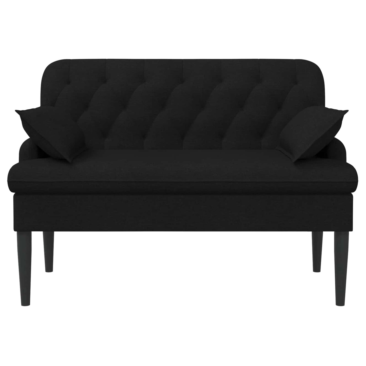 Loungebank met knopencomfort Zwart 111 x 68 x 80 cm Stof