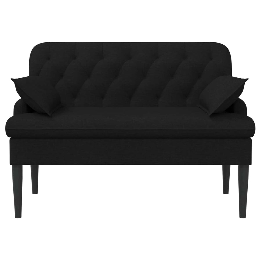 Loungebank met knopencomfort Zwart 111 x 68 x 80 cm Stof
