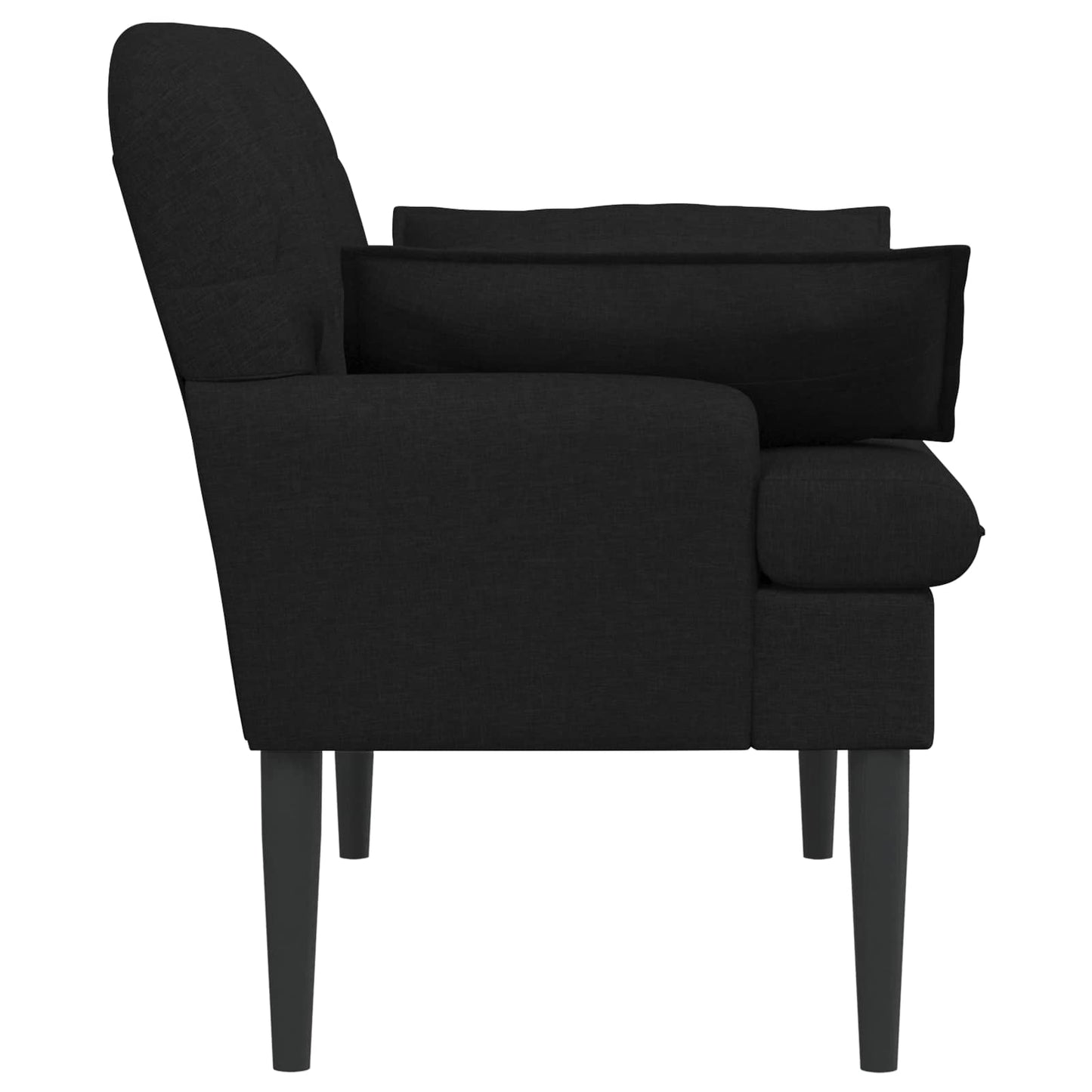 Loungebank met knopencomfort Zwart 111 x 68 x 80 cm Stof
