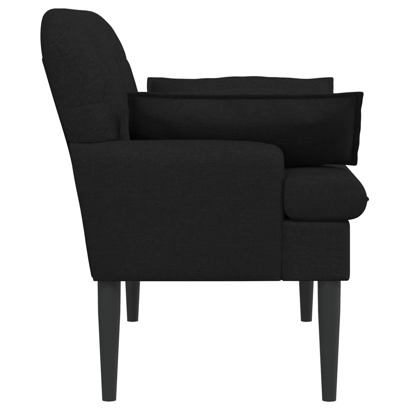 Loungebank met knopencomfort Zwart 111 x 68 x 80 cm Stof