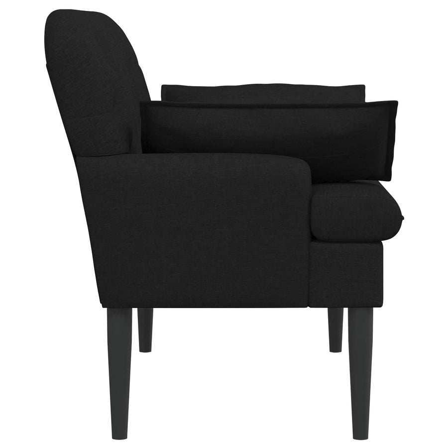Loungebank met knopencomfort Zwart 111 x 68 x 80 cm Stof
