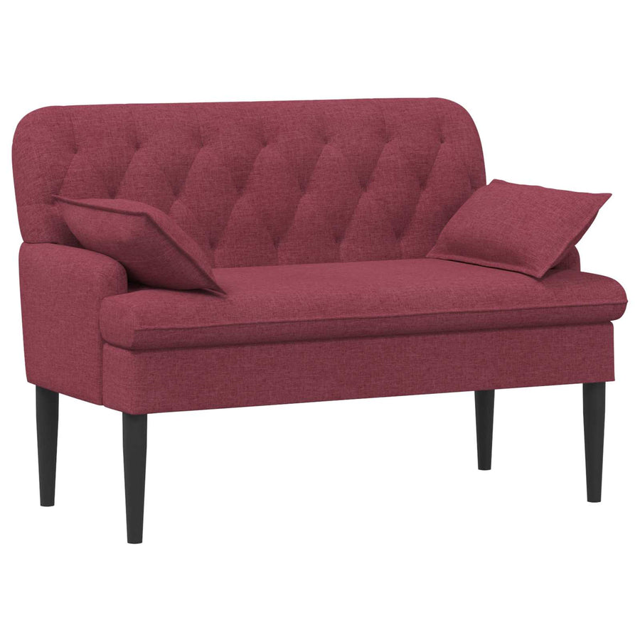 Loungebank met knopencomfort Wijnrood 111 x 68 x 80 cm Stof