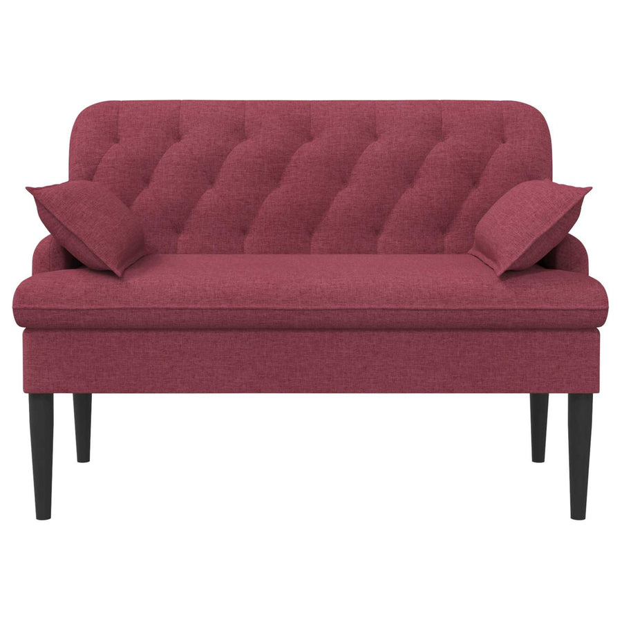 Loungebank met knopencomfort Wijnrood 111 x 68 x 80 cm Stof