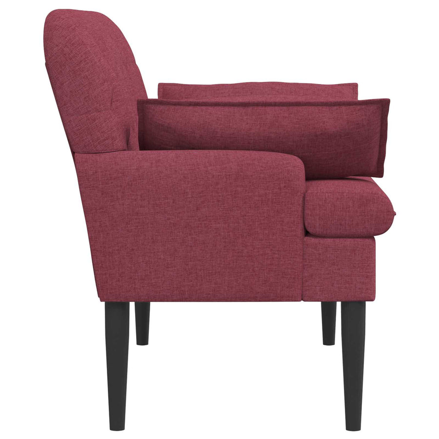 Loungebank met knopencomfort Wijnrood 111 x 68 x 80 cm Stof