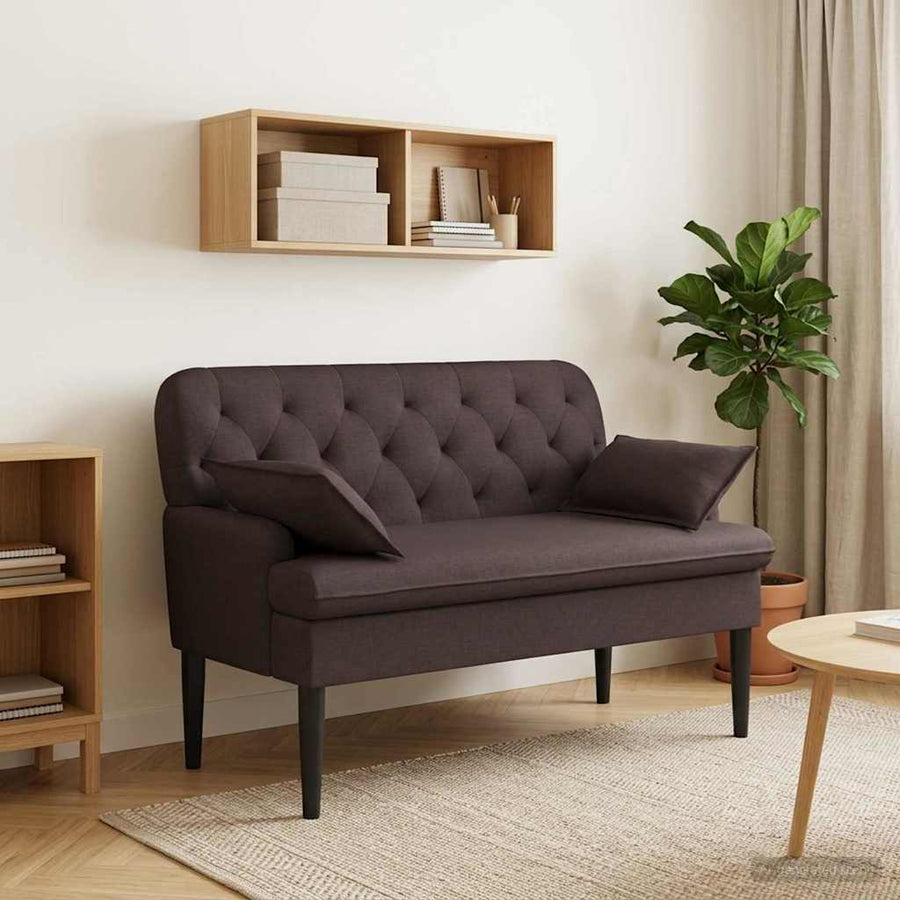 Loungebank met knopencomfort Donkerbruin 111 x 68 x 80 cm Stof