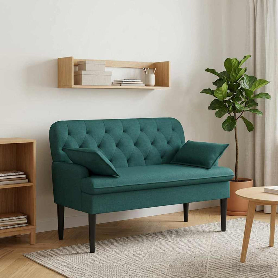 Loungebank met knopencomfort Donkergroen 111 x 68 x 80 cm Stof