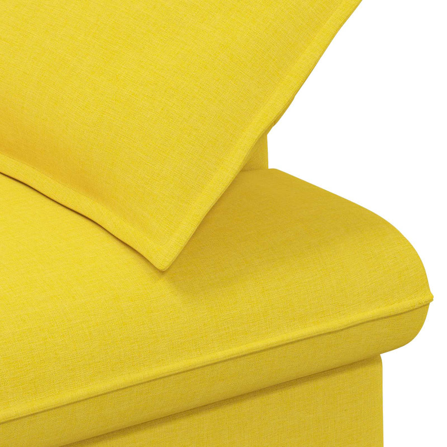 Loungebank met knopencomfort Licht Geel 111 x 68 x 80 cm Stof