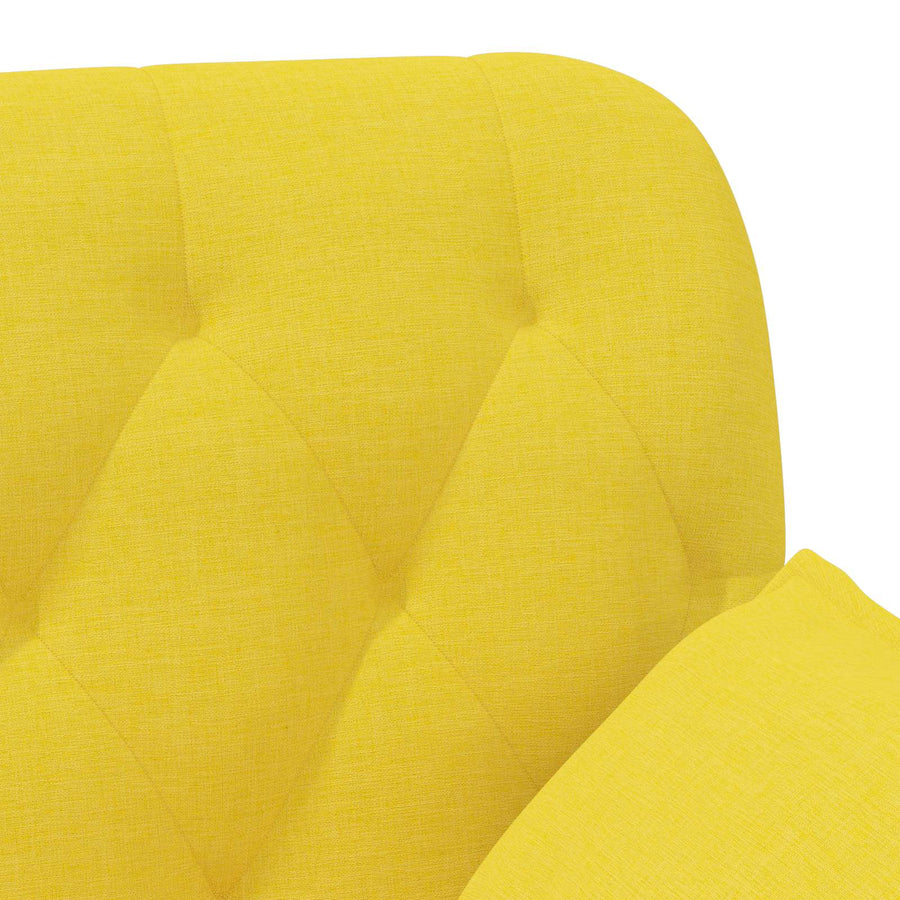 Loungebank met knopencomfort Licht Geel 111 x 68 x 80 cm Stof