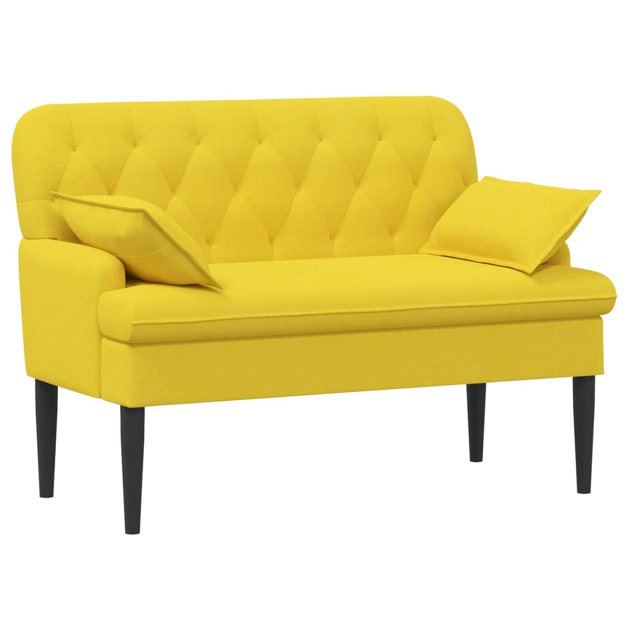 Loungebank met knopencomfort Licht Geel 111 x 68 x 80 cm Stof