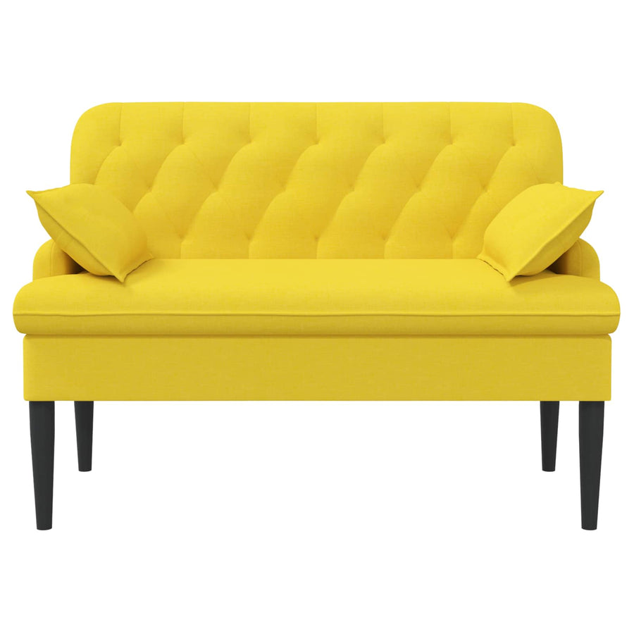 Loungebank met knopencomfort Licht Geel 111 x 68 x 80 cm Stof