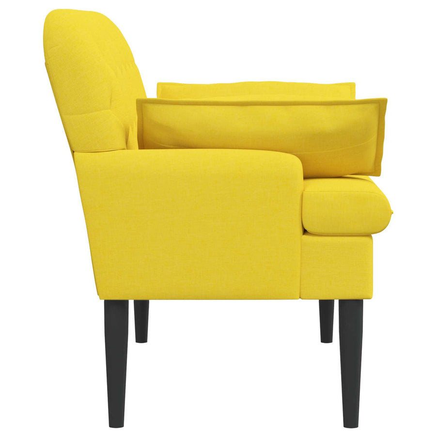 Loungebank met knopencomfort Licht Geel 111 x 68 x 80 cm Stof