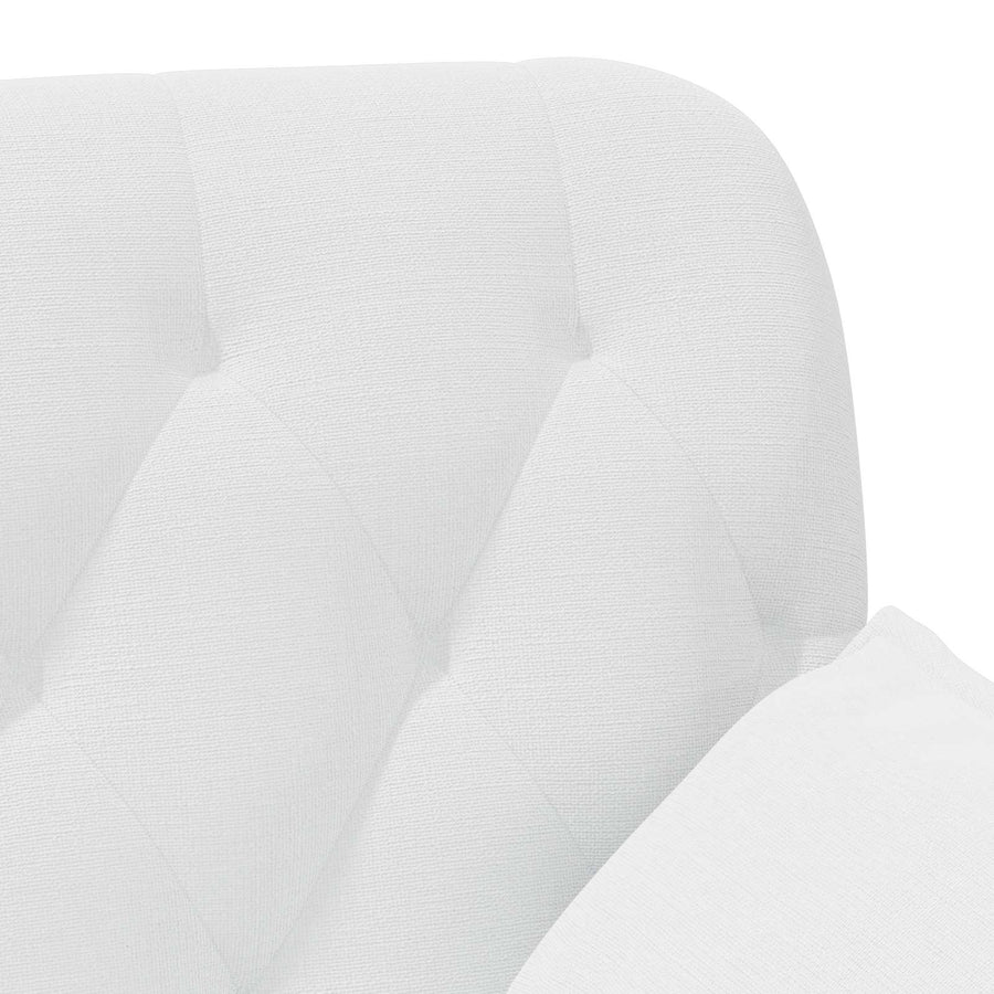 Loungebank met knopencomfort Wit 111 x 68 x 80 cm Stof