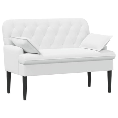 Loungebank met knopencomfort Wit 111 x 68 x 80 cm Stof