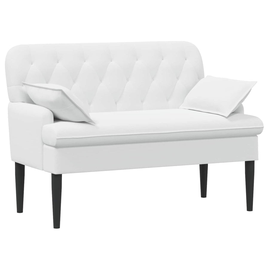 Loungebank met knopencomfort Wit 111 x 68 x 80 cm Stof