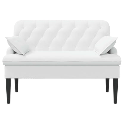 Loungebank met knopencomfort Wit 111 x 68 x 80 cm Stof