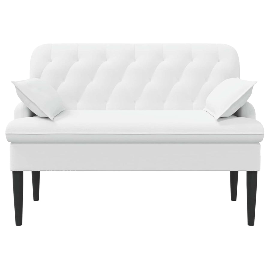 Loungebank met knopencomfort Wit 111 x 68 x 80 cm Stof