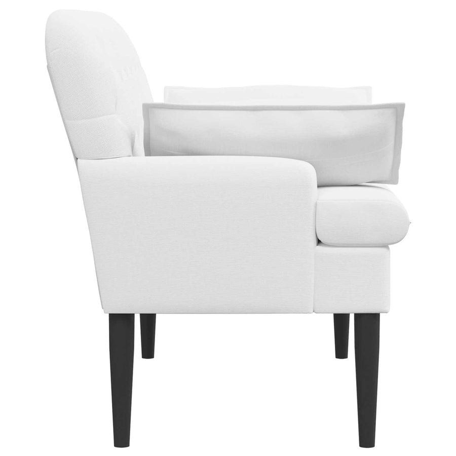 Loungebank met knopencomfort Wit 111 x 68 x 80 cm Stof