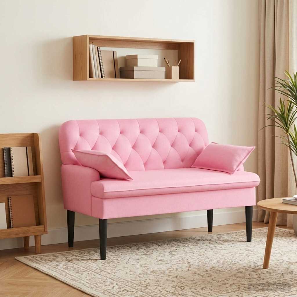Loungebank met knopencomfort Roze 111 x 68 x 80 cm Stof