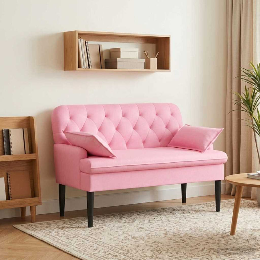 Loungebank met knopencomfort Roze 111 x 68 x 80 cm Stof